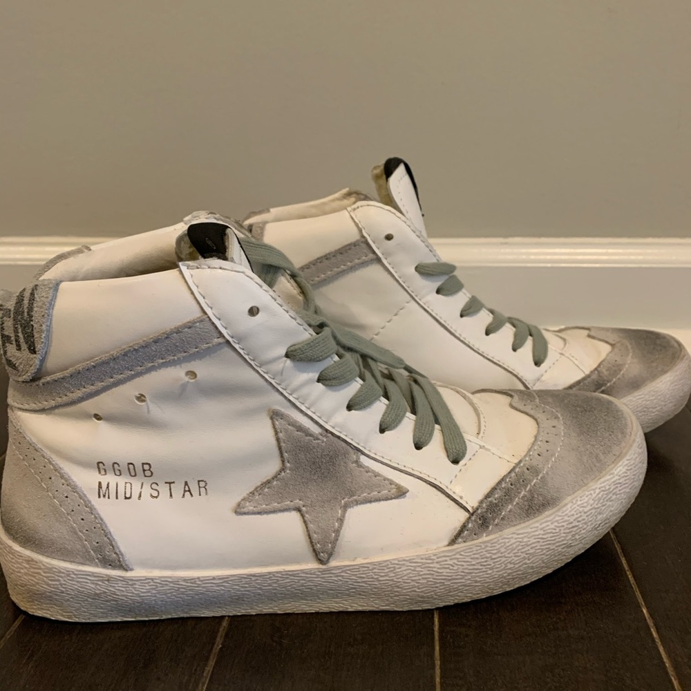 Golden Goose White and Gray Sneakers
